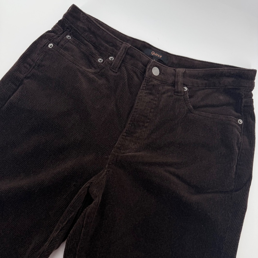 Quince Organic Stretch Corduroy Straight Leg Pants Women 6 Espresso LB79252